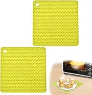 Trivet Silicone - Set of 2 - Heat Resistant up to 230°C, Non Slip, Easy to Clean, Made of Food Grade Silicone, Multi Use for Hot Pots, BBQs, and Everyday Meals (Yellow)