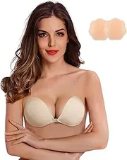 [CZSHEYDOKI] Adhesive Bra, Push up Strapless Self Adhesive Bra, Invisible Silicone Bra for Backless Dress