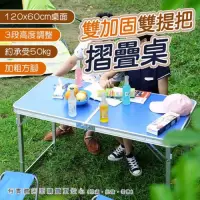 在飛比找momo購物網優惠-【興雲網購】雙加固摺疊桌-不含椅子-無傘孔(露營桌 擺攤桌 