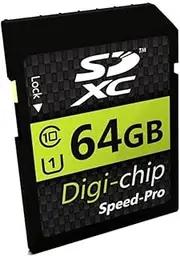 Digi Chip 64GB SDXC Class 10 Memory Card For Canon Powershot SX740 HS, Canon Powershot SX70 HS and Canon EOS R Digital Cameras and SLR