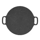 (25cm / 9.84in)Korean Grill Pan Non Stick Coating Round BBQ Griddle Iron New AC