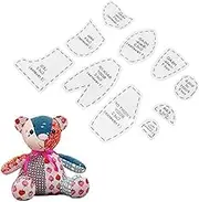 10Pcs Memory Bear Sewing Patterns Template, Acrylic Memory Bear Template Ruler Set, Quilting Rulers and Templates for Beginners, Memory Bear Patterns for Sewing Patterns (Medium