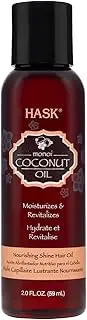 HASK Coconut Nourishing Shine Oil Pump for all hair types, colour safe, gluten-free, sulfate-free, paraben-free - 1 59mL Bottle