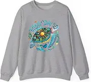 [Generic] Earth Day Sea Turtle Save The Planet Women Men Natural Sweatshirt for Adults Crew Neck Long Sleeve Pullover