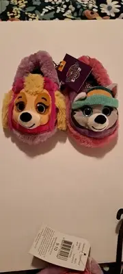 Nickelodeon Paw Patrol Slippers Skye and Everest Toddler Girls Size 9-10 NWT