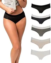 [Emprella] Panties for Women, 6 Pack Womens Hipster Underwear Soft Cotton Ladies Panty S-XL
