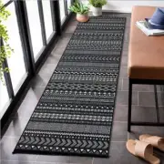 Runner Rug 17"x47" Boho Hallway Rug Non Slip with 16"x47"Narrow Blue Black
