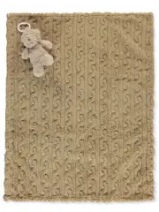 Duck Duck Goose Baby Boys' 2-Piece Baby Blanket With Plush Toy - brown, one size