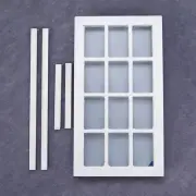 (Lot 2) 1:12 Scale Miniature Window Frame, 12-Panel window white