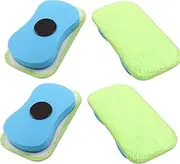 4 Pack Chalkboard Erasers Washable Reusable Magnetic Erasers for Chalkboards and Whiteboards Dustless Cleaning Duster (Blue, One Size)