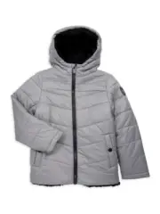 NWT Michael Kors Big Boys Hooded Puffer Jacket Size 14/16 Concrete