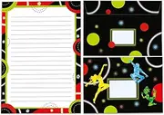 Writing Paper Set Lined Writing Pad with Envelopes for Girls, Boys, Children and Adults - Disco Party (1 Pad A5 with 25 Sheets + 15 Matching Printed Envelopes)