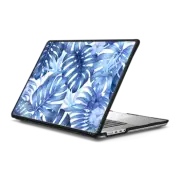 MacBook Pro 16-inch (M1 - M4) Impact Case pastel Blue retro tropical floral (monstera and bird of paradise pattern)