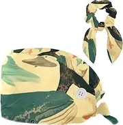 [YTYVAGT] Scrub Caps Women,Scrub Hats Suitable for Women,Art Whale Animal Pattern