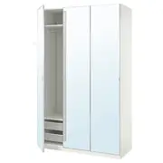 PAX / ÅHEIM wardrobe combination, white/mirror glass, 150x60x236 cm