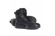 Mongrel Mens High Leg Lace Up Zip Side Safety Work Boots W Scuff Cap 561020 - Black