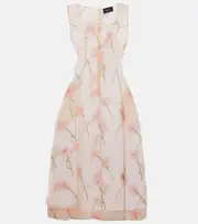 [Simone Rocha] Simone Rocha Sculpted Carnation organza midi dress AU 6 neutrals