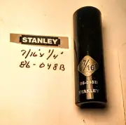 Stanley 7/16 " x 1/4" Dr Deep Socket 6 Pt # 86-048B Black Chrome Free Ship