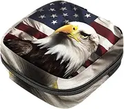 Period Bag,Sanitary Napkin Storage Bag,American Eagle USA Flag,Tampon Bag for Purse