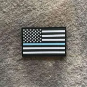 Thin Sky Blue Line PVC Patch