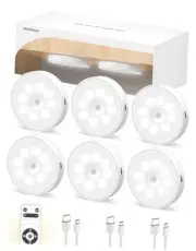Led Under Cabinet Lights, Motion Sensor Rechargeable Light, 1000mAh Puck