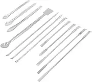 Stainless Steel Spatula, Spatula Teaspoons Micro Laboratory Scoops Sampling Spoon for Powders Gel Cap Filler Square Flat Silver Reagent Scoop Kit Precision Experiment Tasks Long Ha