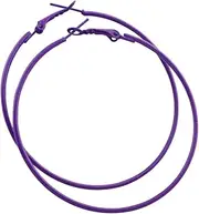 [IDB PRODUCTIONS] IDB Classic Stainless Steel Big Hoop Earrings - Huge Basketball Oversized Retro 80's Hoops - 3 1/8 inch (3.125" / 80mm) Diameter - Multiple Colors to choose from