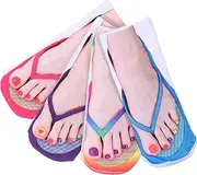 [VERDANVERSE] 4Pairs Casual Ankle Socks for Women Fun Printed Design Deep Comfortable Polyester Dress Socks for Everyday Wear and Gifting
