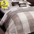 Logan & Mason Taylor Driftwood KING Bed Quilt Cover Set. 5 Piece