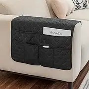 SHASUXTING Sofa Armrest Organizer with 6 Pockets Waterproof Armrest Caddy Organizer Reusable Sofa Storage Caddy Washable Armchair Storage Holder Portable Sofa Armrest Caddy for Tablet Magazine Phone 3