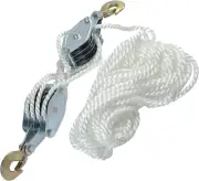 Wheel Block and Tackle System 4000LB Breaking Strength 65 Feet 3/8"