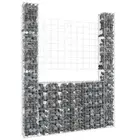 vidaXL U-shape Gabion Basket with 2 Posts Iron 140x20x200 cm HEE