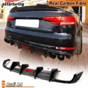 REAL Carbon Rear Bumper Diffuser Lip Spoiler Bodykit Fit For Audi A4 2017-2019 (for: Audi)