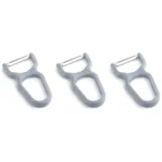3x Davis & Waddell Smooth Glide Fruit/Vegetable Stainless Steel Peeler 12cm Asst