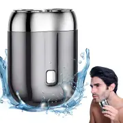 Electric Razor New Model Mini Dual-Head Electric Shaver Pocket Washable Silver
