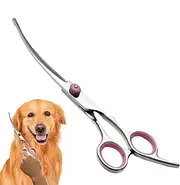 Dog Hair Scissors for Grooming, Curved Dog Grooming Scissors | Stainless Steel Hair Scissors Curved Dog Trimmer,Shear Safety Pet Tool
