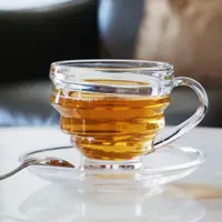 在飛比找ETMall東森購物網優惠-紅茶玻璃杯配碟牛奶花茶英式茶杯帶把拿鐵卡布奇洛美式咖啡杯子
