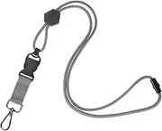 uxcell 1-Pack Lanyards for ID Badges, Gray Adjustable Keychain Long Key Neck Lanyard Strap with Detachable Buckle for Man/Woman/Girls/Teacher, ID Holder Folder