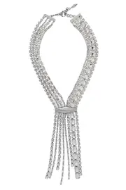 Jimmy Choo Tassel Embellished Necklace One size silver