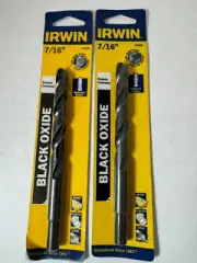 NEW Irwin 67828 Black Oxide 135 Split Point Drill Bits 7/16" Lot of 2