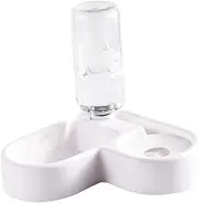 PERSELOSO Automatic Pet Water Feeding Bowl Smooth Design Dog and Cat Food Feeder White Convenient Water and Food Dispenser Unique Non Tip Feature Safe High Density Material Home Decor