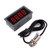 4 Digital LED Hall Tachometer DC 8-24V Motor Speed Tester Panel Meter 10-9999RPM