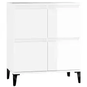 Sideboard High Gloss White 60X35x70 Cm Engineered Wood Wood Sideboards & Buffets