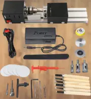 Mini Lathe Beads Polisher Machine DIY CNC Machining for multi-function, Black
