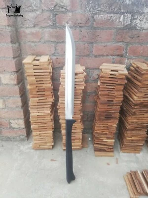 Two Handed Sword High Carbon Steel Blade, 35'' Full Tang Fixed Blade With Sheath