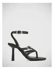 [Wittner] Utari Reptile Embossed Leather Strappy Heel in Black