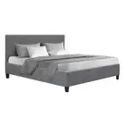 Artiss Neo Bed Frame Fabric - Grey Double fabric,linen,plywood Double Bed Frames