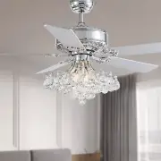 Moooni 52" Elegant Ceiling Fan Light with Remote Raindrops Crystal Chandelier...