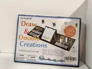 Sunnyglade 185 Pieces Double Sided Trifold Easel Art Set, Drawing Art Box