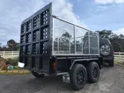 8x5 galvanised tandem box trailer powder coated with cage ramps rocker roller